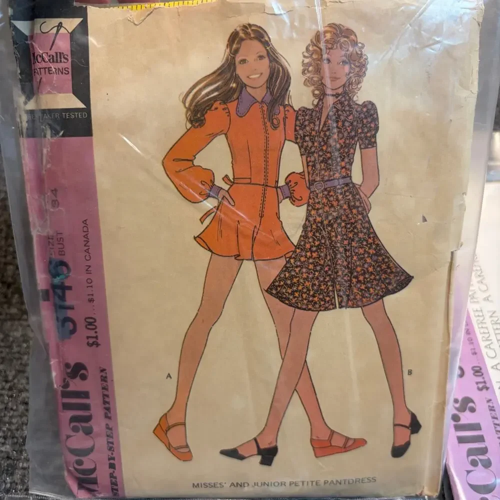 Lot 4 Vintage 70s McCalls Sewing Patterns Misses Juniors Boho Dress 3156 3549